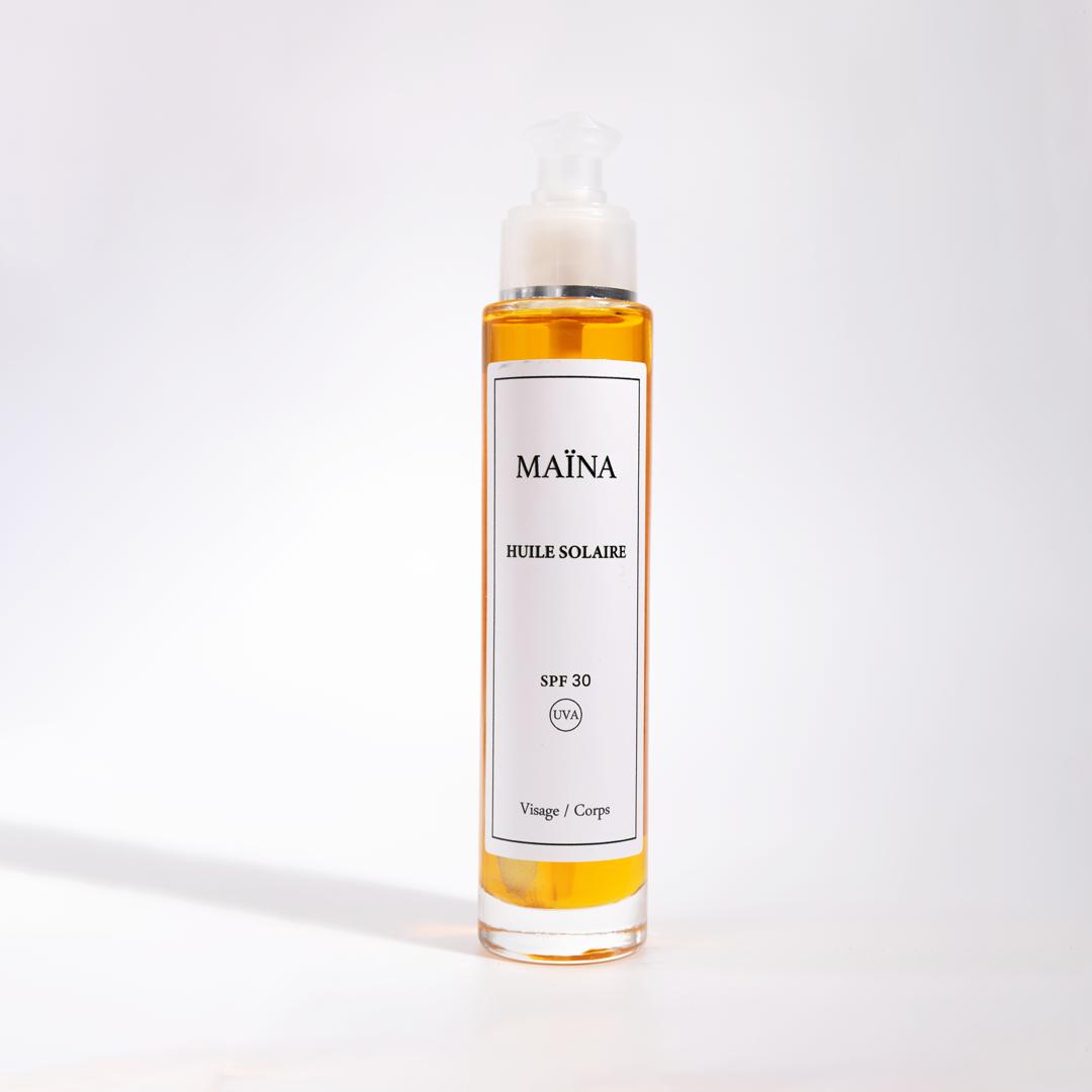 Huile solaire pailletée à l’huile d’argan – Fleur d’oranger – SPF 15 & SPF 30 – 100 ml